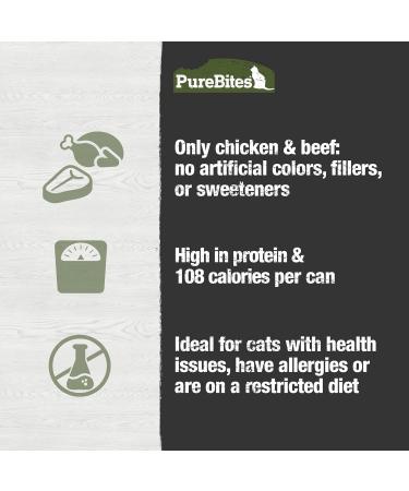 PureBites 100% Pure Chicken & Beef Pate Cat Treat | Single 2.5oz can | only 2 Ingredients Chicken & Beef 71 g (Pack of 16) - Buy Online on SooperMarket.com