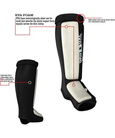 Twister Elastic Cloth Shin Guards - Blue/White (Large/X-Large) - Ideal for Boxing, Kickboxing, MMA, and More - Buy Online on SooperMarket.com