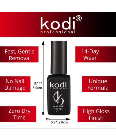 Kodi Professional Rubber Top & Base Gel Set | 12ml 0.42 oz | Long Lasting Nail Polish Kit | Non-Toxic & Scentless | Easy to Use | Cure Under LED/UV Lamp - Buy Online on SooperMarket.com