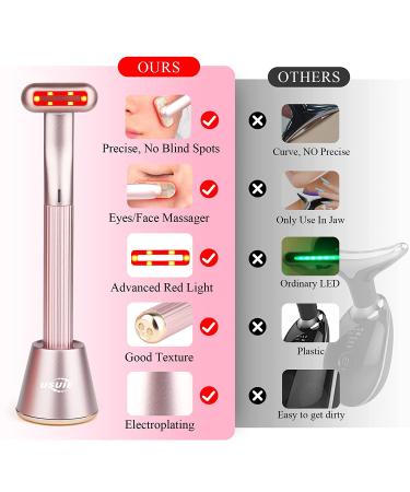 USUIE 4 in 1 Facial Wand - Red Light Therapy Facial Massager for Face and Neck - Reduce Wrinkles & Anti-Aging Tools - Pink - Buy Online on SooperMarket.com