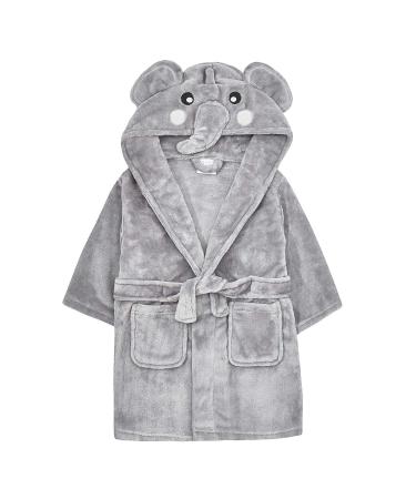 Baby Novelty Dressing Gown Cute Animal Hooded Face Detail 6-12 12-18 18-24 2-3 3-4 4-5 5-6 Elephant 18-24 Months