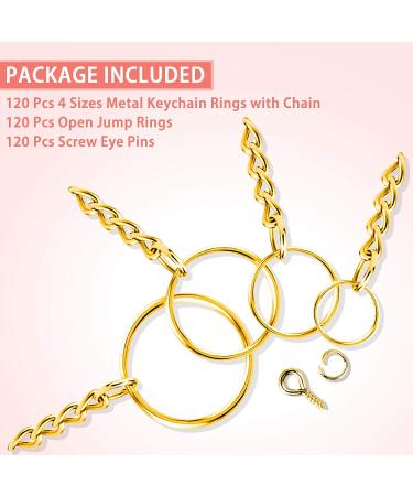 Shynek 360PCS Gold Keychain Rings with Jump Rings and Screw Eye Pins - Perfect for Resin Crafts and Jewelry Making - Buy Online on SooperMarket.com