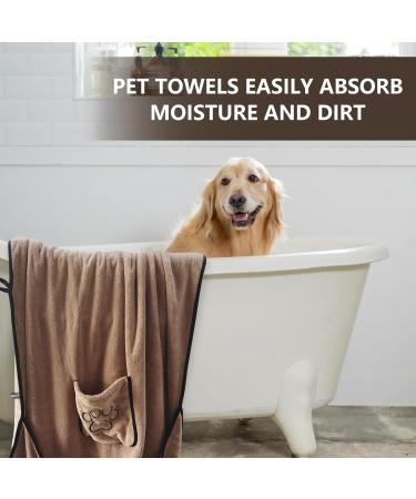 KinHwa Super Absorbent Microfiber Pet Towel for Dogs & Cats - 76CM x 127CM Dark Brown - Buy Online on SooperMarket.com
