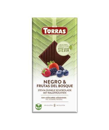 Torras Stevia Dark Forest Fruits Chocolate Bar 125 g 1 125 g (Pack of 1)