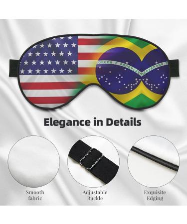 SSIMOO American & Brazilian Flags Soft Sleep Eye Mask - Breathable Eye Patch for Travel & Relaxation | Perfect for Females - Buy Online on SooperMarket.com