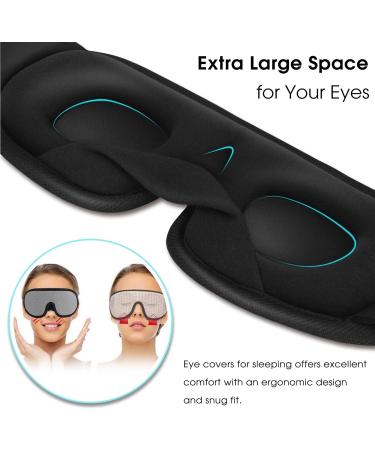 PrettyCare 3D Contoured Sleep Mask - Blockout Light Eye Cover with Earplugs and Travel Bag - Gray Night Eyeshade - Buy Online on SooperMarket.com