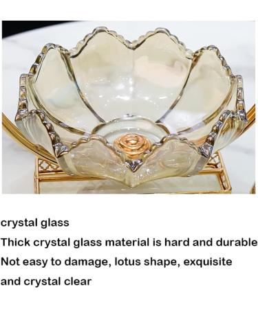 Kitchen Countertop Fruit Rack Fruit Basket Crystal Glass Elegant Fruit Basket with Alloy Holder Fruit Dessert Snacks Bowl Serving Bowl for Counter Fruit Trays for Party Onecolor - Buy Online on SooperMarket.com