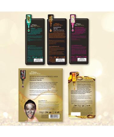 7th Heaven RenewYou Golden Luxury Skincare Gift Set - Contains a Variety of Face Masks to Cleanse and Hydrate Skin Gold Cosmetic Bag and Soft Cleansing Face Cloth - Buy Online on SooperMarket.com