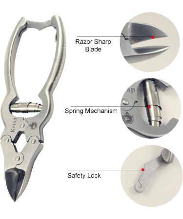 Toenail Clippers for Thick Ingrown Nails - Heavy Duty Surgical Stainless Steel Cutter for Men & Seniors | Krisp Beauty - Buy Online on SooperMarket.com