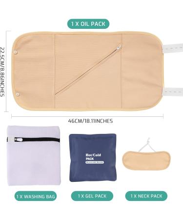 Oil Pack Wrap Kit with Zipper Reusable Organic Oil Wrap with Adjustable Strap Leakproof Oil Pack Compress Soft Oil Neck Pack Portable for Waist Neck Thyroid Liver Detox - Buy Online on SooperMarket.com