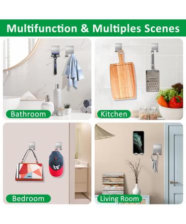 Boxing Razor Bracket Shower | Multi-Purpose Stainless Steel Hooks for Bathroom & Kitchen | Self-Adhesive No Drilling Towel Holder - 2 Piece Set - Buy Online on SooperMarket.com