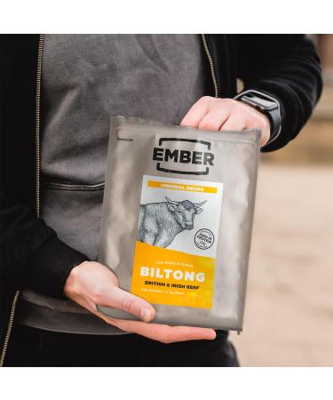 Ember Snacks Biltong Beef Jerky 250g - Low-Calorie High-Protein Snack from British & Irish Beef - Best for On-the-Go - Buy Online on SooperMarket.com