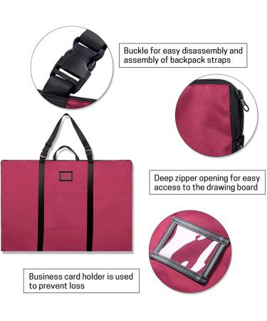 Large 24x36 Inch Art Portfolio Bag - Lightweight Poster Storage with Handle and Zipper - Ideal for Sketching and Drawing - Red - Buy Online on SooperMarket.com