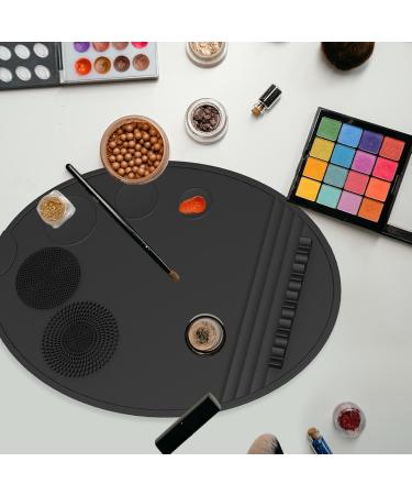 Brush Cleaning Mat Scrubber Mat Multipurpose Portable Washing Tool Silicone Brush Cleaning Mat for Daily Use Eye Brush black - Buy Online on SooperMarket.com