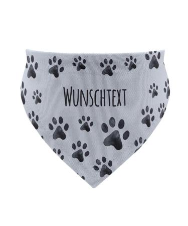 printplanet - Dog scarf with name or text - Scarf for dogs - Layout paw pattern - Size M Size M paw pattern
