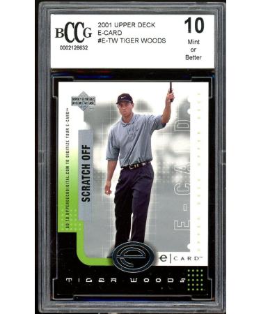 2001 Upper Deck E-Card #E-TW Tiger Woods Rookie Card BGS BCCG 10 Mint+