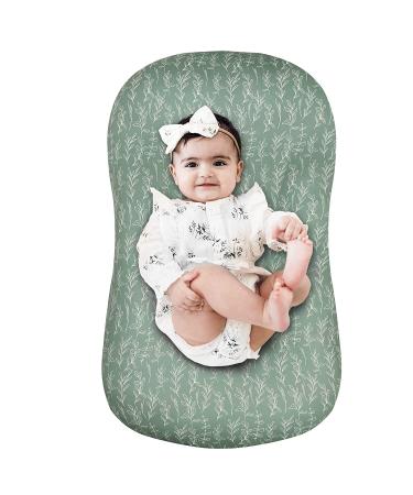 Soft Fitted Newborn Lounger Cover in Green Sage - Removable Slipcover for Baby Lounger Pillow - Buy Online on SooperMarket.com