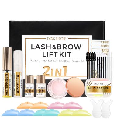 Lash Lift Kit - 2-in-1 Professional Brow Lamination Kit Eyelash Perm Kit with Safe and Harmless Ingredients Salon-Quality Eyelash Lift Kit Easy for Beginner Lash Perm Kit by DONG RHYME