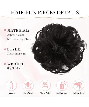 Vlasy Messy Bun Hair Piece | Curly Wavy Hair Scrunchie Extension Chignon | Synthetic Updo Accessory for Women and Girls (2# 35g) - Buy Online on SooperMarket.com
