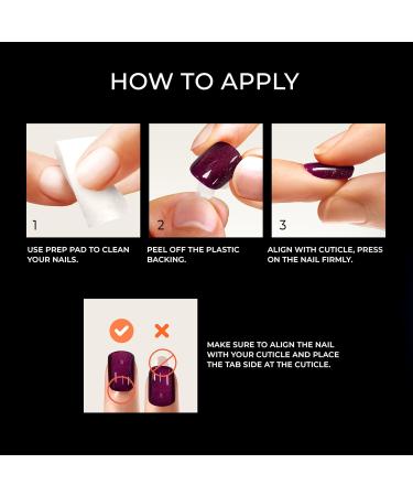 Buy KISS imPRESS No Glue Mani Press-On Nails - Dark Purple Squoval Shape - 30 Nails Included - Perfect for Easy Home Manicure - Buy Online on SooperMarket.com