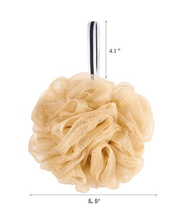 6 Pcs Bath Loofah Shower Sponge Pouf Body Scrubber Exfoliator - White Blue Gold - Buy Online on SooperMarket.com