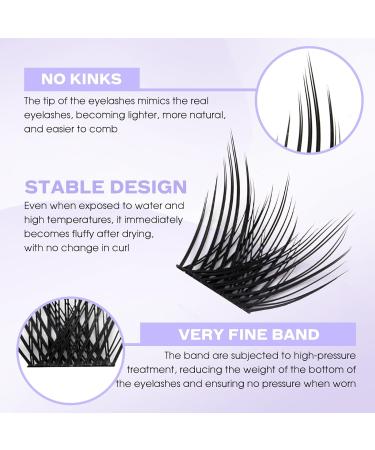 8 Styles 0.07mm D Curl Cluster Lash Extensions 12mm DIY Individual Eyelashes - RR-12mm 8Type Clusters-0.07-D - Buy Online on SooperMarket.com