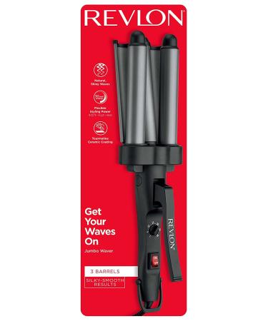 REVLON 3 Barrel Jumbo Hair Waver for Long-Lasting Natural Waves - Grey - Buy Online on SooperMarket.com