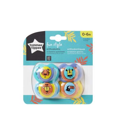 Tommee Tippee Fun Style Pacifiers 0-6m - BPA-Free Silicone - 4 Pack - Buy Online on SooperMarket.com
