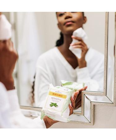 Burt's Bees Sensitive Facial Cleansing Towelettes - 30 Count (Pack of 3) | Gentle Cleansing Wipes with Cotton Extract for Sensitive Skin - Buy Online on SooperMarket.com