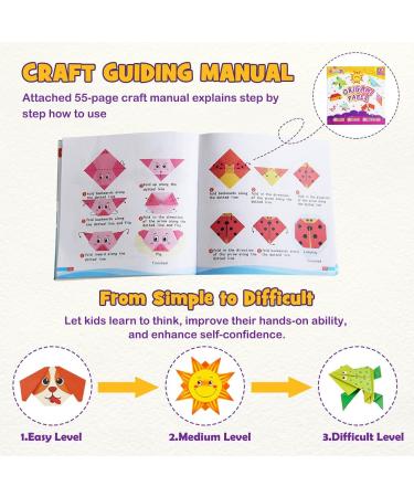Pigipigi Craft Origami Paper for Kids - 208 Sheets, 54 Patterns, Vivid Colors - Fun Art Projects Kit for 5-12 Year Olds - Perfect Birthday Gift for Boys and Girls - Educational Toy - Buy Online on SooperMarket.com