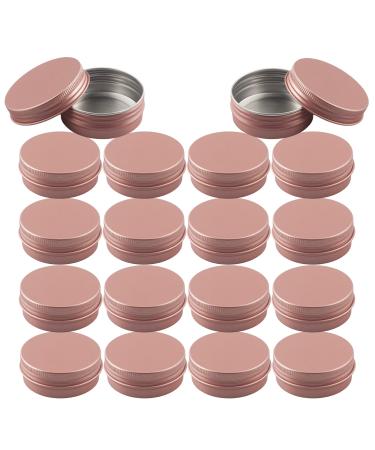 Basic packing 24 pieces 30ml Matt pink empty round aluminum socket with screw cap aluminum dose Aluminum screw boxes of Cerz dose Cosmetics cosmetic cans tin cans with 24 pieces 35mm sticker