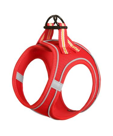 Heele dog harness for dogs dishes dog small soft mesh breast dishes for medium and small dogs adjustable reflective breathable puppy crockery reflective red s