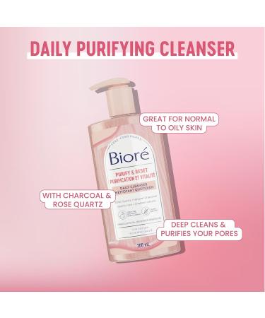 Bior Rose Quartz + Charcoal Daily Purifying Cleanser Face Wash for Oily Skin (200 mL) | Pink Packaging May Vary - Buy Online on SooperMarket.com