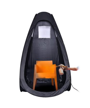 AW Black Portable Spray Tanning Tent Pop Up Booth | Sunless Waterproof with Clear Window & Carry Bag | 49x45x84 - Perfect for Makeup & Painting - Buy Online on SooperMarket.com