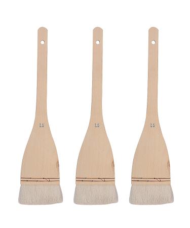 KEILEOHO 3 PCS 2.5 Inch Flat Hake Brushes  Creative and Professional Hake Brush for Watercolor  Soft and White Hake Brush Set with Handle for Watercolor Wash Pottery Painting
