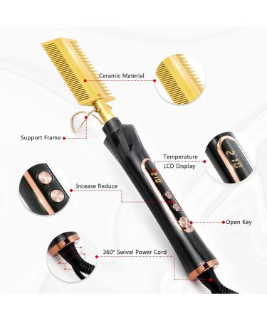 Ten-Tatent Electric Hot Comb Hair Straightener - Anti-Scald Double Sided Ceramic Beard & Hair Straightening Brush - Buy Online on SooperMarket.com