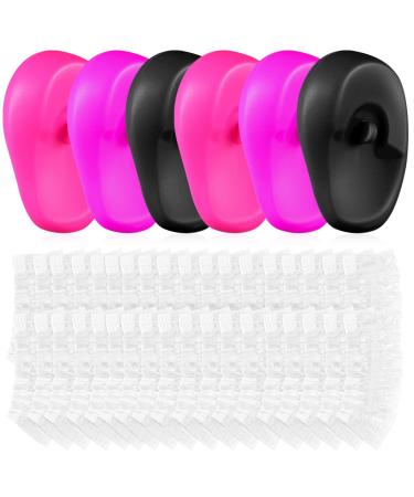 KALLORY 200Pcs ear covers for shower + 6Pcs Hair Dye Ear cover hair dye ear protectors ear cap earmuffs for salon home