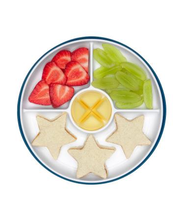 OXO Tot Stick & Stay Suction Divided Plate | Navy Blue | Best Child-Friendly Dinnerware for Easy Mealtime - Buy Online on SooperMarket.com