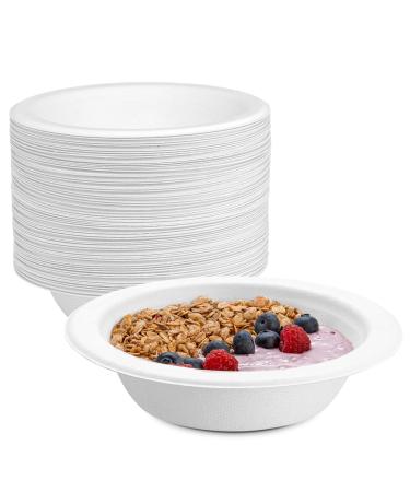 100% Compostable 16 oz. Heavy-Duty Soup Bowls 125 Pack Eco-Friendly Disposable Sugarcane Paper Bowls 16 oz. - 125 Count