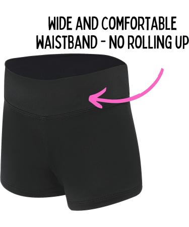 Dancina Girls Gymnastics Shorts - Classic & Metallic Ice Dance Wear | Size 12, Solid Black - Buy Online on SooperMarket.com
