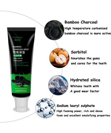 Bamboo Charcoal Deep Clean Toothpaste 100g | Activated Carbon Teeth Whiteners | Stain Remover & Fresh Breath | Buy Internationally - Buy Online on SooperMarket.com