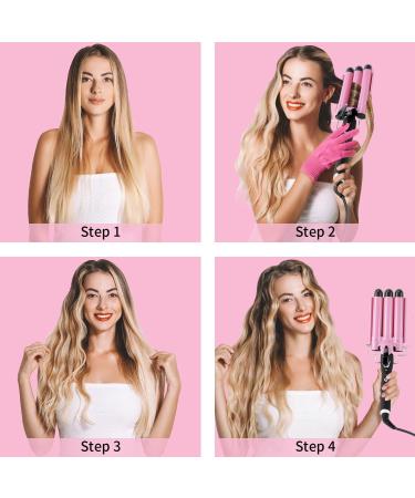 3 Barrel Curling Iron Hair Crimper: Aleath Dual Voltage Three Barrels Hair Waver - 1 inch Curler Wand 1 inch Red - Buy Online on SooperMarket.com