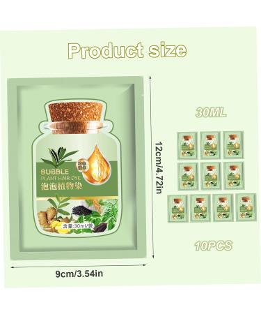 Buy 10 PCS Natural Bubble Hair Dye - Long-lasting Plant Extract Shampoo for Grey Hair - Black Teal Color for Women & Home Salons - Buy Online on SooperMarket.com