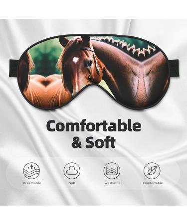 SSIMOO Two Horses Soft Sleep Eye Mask - Breathable Travel Eye Patch for Women Perfect for Relaxation Black - Buy Online on SooperMarket.com