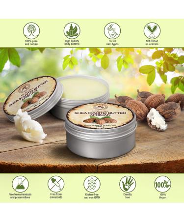 Pure Cold-Pressed Shea Butter 200g - Authentic Ghanaian Karit Body Butter for Face Body & Hair - Intensive Care - Natural Moisturizer - Buy Online on SooperMarket.com