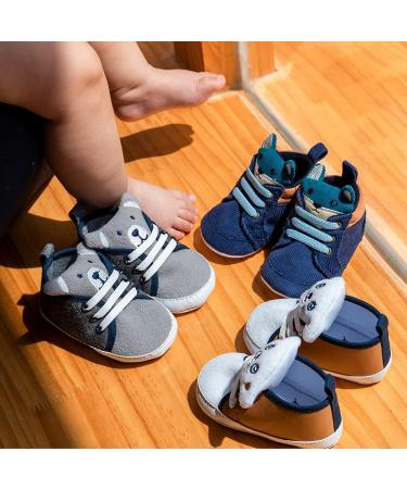 LACOFIA Baby Boys Anti-Slip Soft Sole Animal Sneakers - Khaki (3-6 Months) - Buy Online on SooperMarket.com
