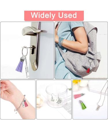 350Pcs Motivational Keychain Set with 50 Inspirational Charms, Leather Tassels, Keyrings, and Jump Rings - DIY Crafting Kit - Buy Online on SooperMarket.com