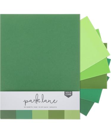 Cardstock 8.5 x 11 Paper Pack - Assorted Colored Scrapbook Paper 65lb - Double Sided Card Stock for Crafts Embossing Cardmaking - 50 Sheets Solid Core Greens - Buy Online on SooperMarket.com