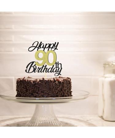 Shop Sumerk 90th Birthday Cake Attachments - Gold & Black Decorations Perfect for 90th Birthday Party - Buy Online on SooperMarket.com