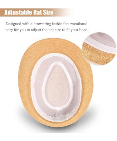 Ultrafun 3 Pack Straw Fedora Hat for Men Women - Classic Gangster Trilby Panama Sun Hat Set - Buy Online on SooperMarket.com